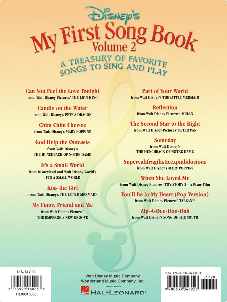 Disney My First Song Book (Volume 2)