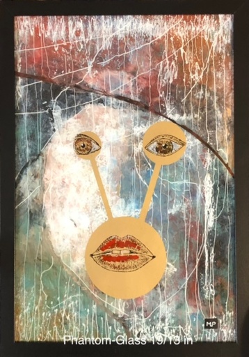Phantom, mixed media on glass, Marius Pana