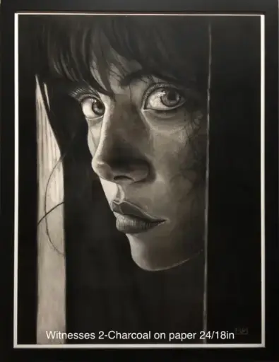 "Witnesses 2" Charcoal and Pencil by Marius Pana