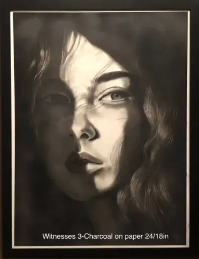 "Witnesses 3" Charcoal and Pencil by Marius  Pana